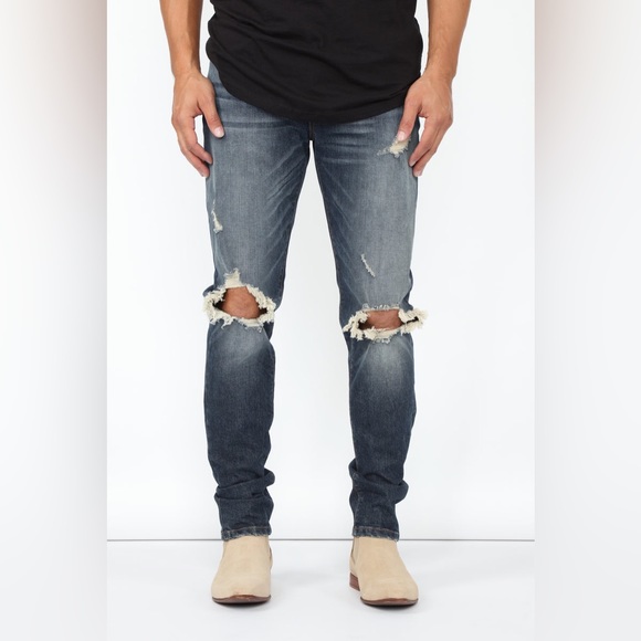 EUC Men’s Size 30 (30” X 30”) Christian Dior Homme Distressed Denim Blue Jeans - Picture 2 of 12